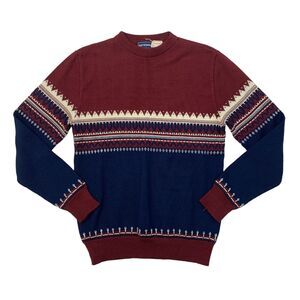 Vintage Gateway Knit Sweater Mens L Large Acrylic Holiday Preppy Pullover